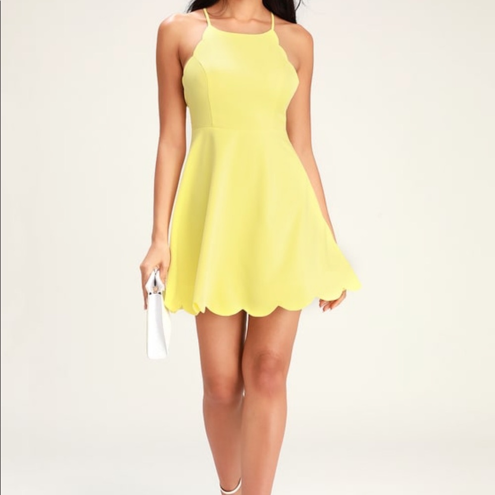 Lulus Play on Curves Light Yellow Backless Dress